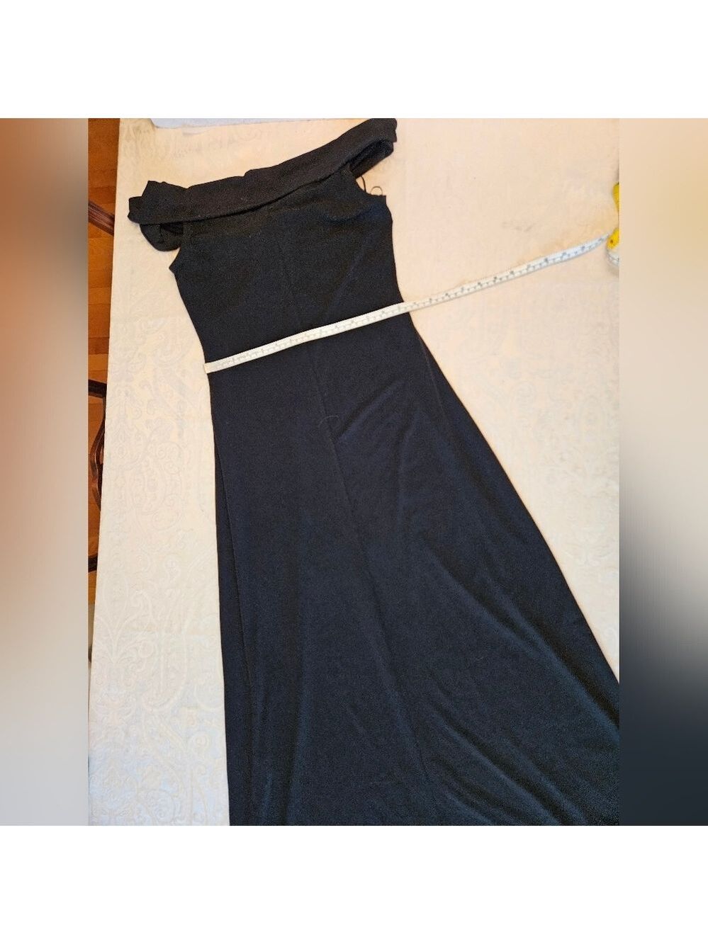 The Occasion by Old Navy Black Off the Shoulder Maxi Length Gown, S Tall - Picture 9 of 10